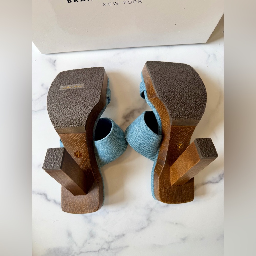 Brandon Blackwood Eva Denim Platform Sandals Blue NIB, Size 7, Sold Out - Picture 7 of 8